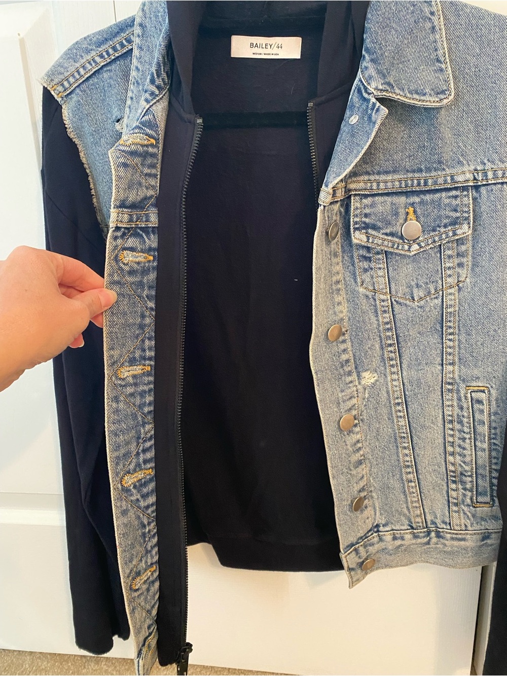 Bailey 44 Women's Two-Tone Denim & Black Jacket - Picture 4 of 6